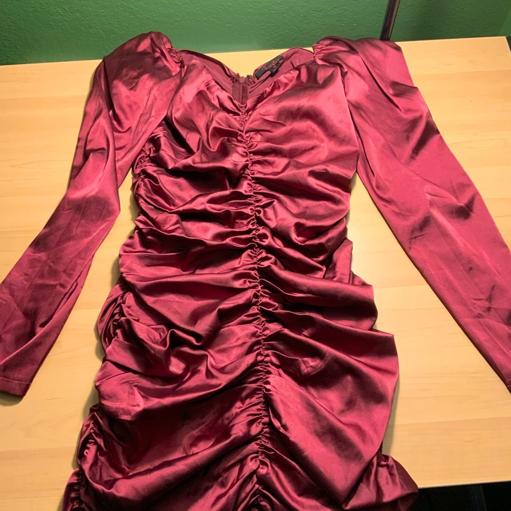Red body shape dress